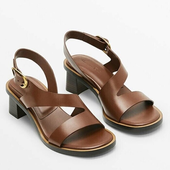 Heeled Sandals with Straps Massimo Dutti - Brown 7.5 (EU38) - Picture 1 of 10